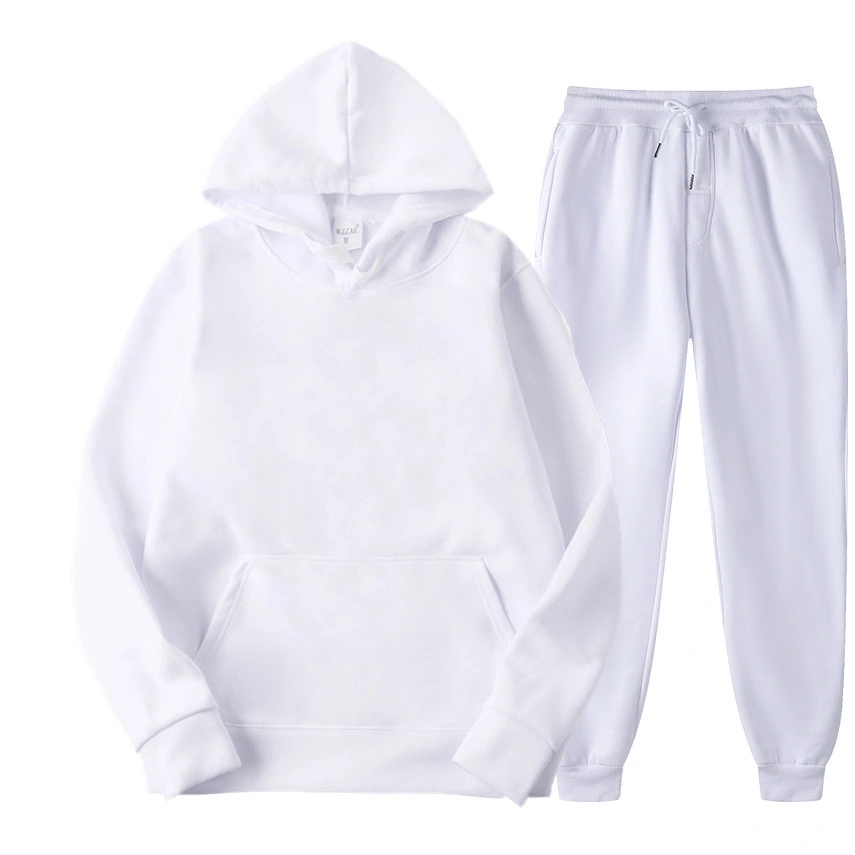 Custom Stock 100% Cotton Fleece Jogging Track Sweat Suit Unisex Men Jogger Sweatsuit Tracksuit Sweatpants Hoodie Set with Logo