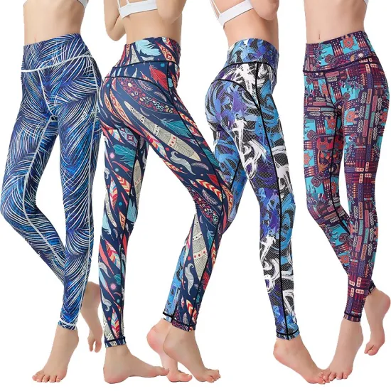 Leggings brilhantes de cintura longa com logotipo personalizado e calças de ioga com bolsos