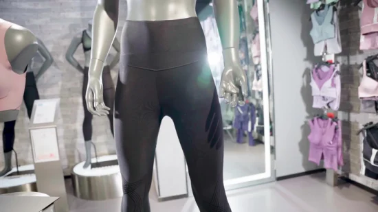Meia-calça de tecido de náilon para corrida e fitness sem costuras calças compridas para ioga